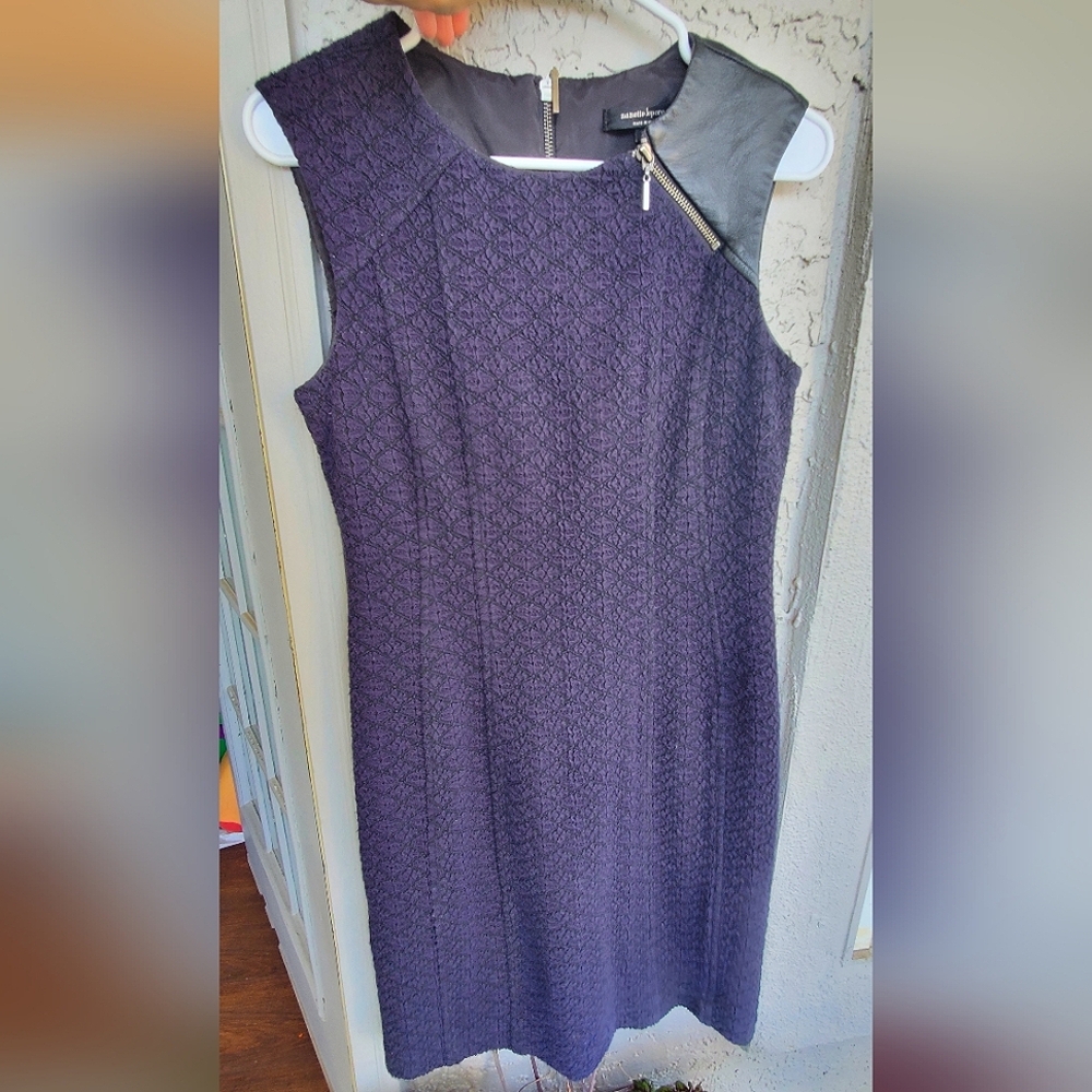 Nanette Lapore Dark Blue & Black Sleeveless Zip Dress Sz 8